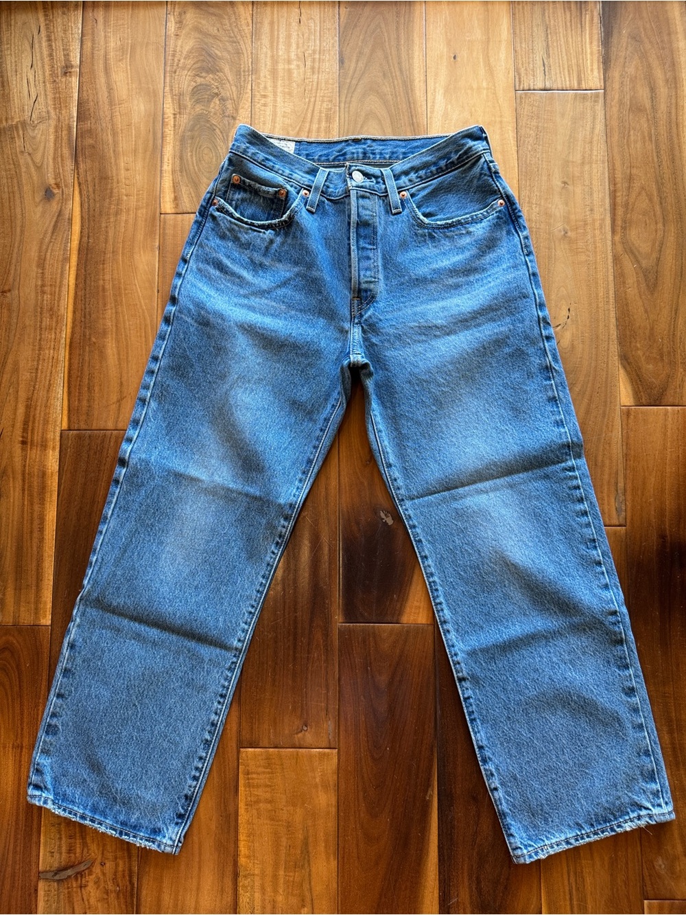 Levi’s classic 501 Straight-Leg Blue Denim Jeans 26 x 27 L 100% cotton